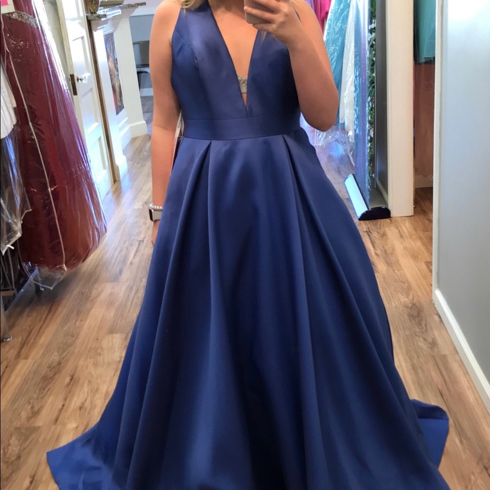 royal blue javoni prom dress